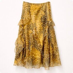 Vintage Anage Too Animal Print Midi Skirt | Boho‎ Chic Revival | Size XL